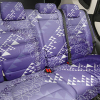 Hawaii Lavender Kapa Back Car Seat Cover Vintage 'Ohe Kāpala Motifs Mix Plumeria Leis LT7 - Polynesian Pride