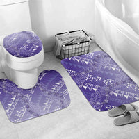 Hawaii Lavender Kapa Bathroom Set Vintage 'Ohe Kāpala Motifs Mix Plumeria Leis
