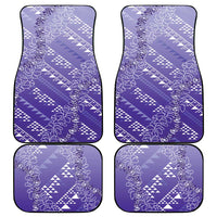 Hawaii Lavender Kapa Car Mats Vintage 'Ohe Kāpala Motifs Mix Plumeria Leis