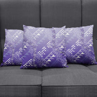 Hawaii Lavender Kapa Pillow Cover Vintage 'Ohe Kāpala Motifs Mix Plumeria Leis