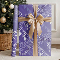 Hawaii Kapa Vintage Motifs Mix Plumeria Leis Wrapping Paper Lavender