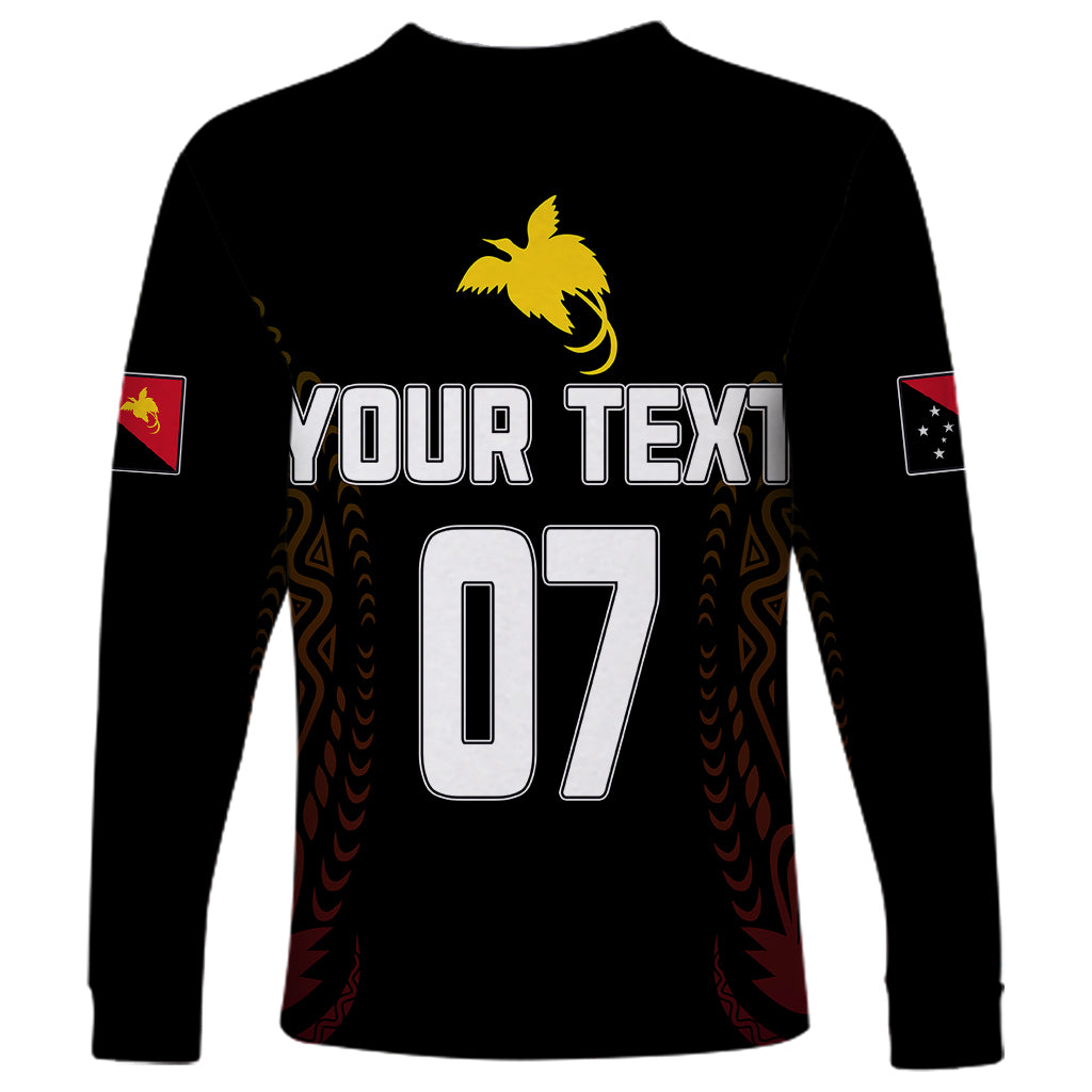 Personalised PNG Hunters Rugby Long Sleeve Shirt Motuan Style LT7 - Polynesian Pride