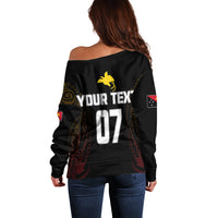 Personalised PNG Hunters Rugby Off Shoulder Sweater Motuan Style LT7 - Polynesian Pride
