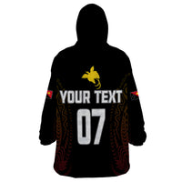Personalised PNG Hunters Rugby Wearable Blanket Hoodie Motuan Style LT7 - Polynesian Pride