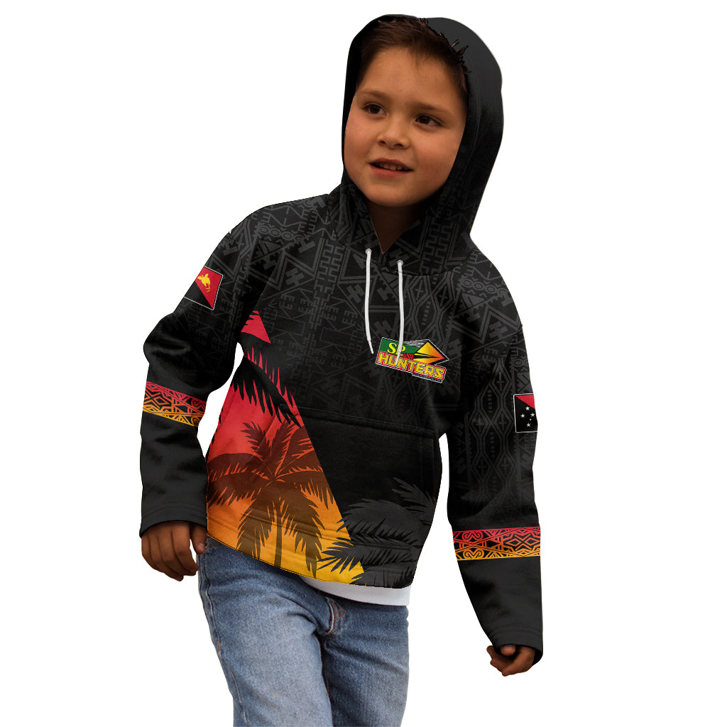 Personalised PNG Hunters Rugby Kid Hoodie Palm Trees Simple LT7 - Polynesian Pride