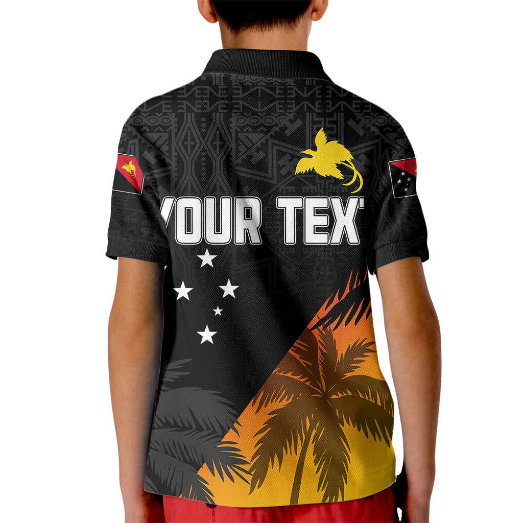 Personalised PNG Hunters Rugby Kid Polo Shirt Palm Trees Simple LT7 - Polynesian Pride