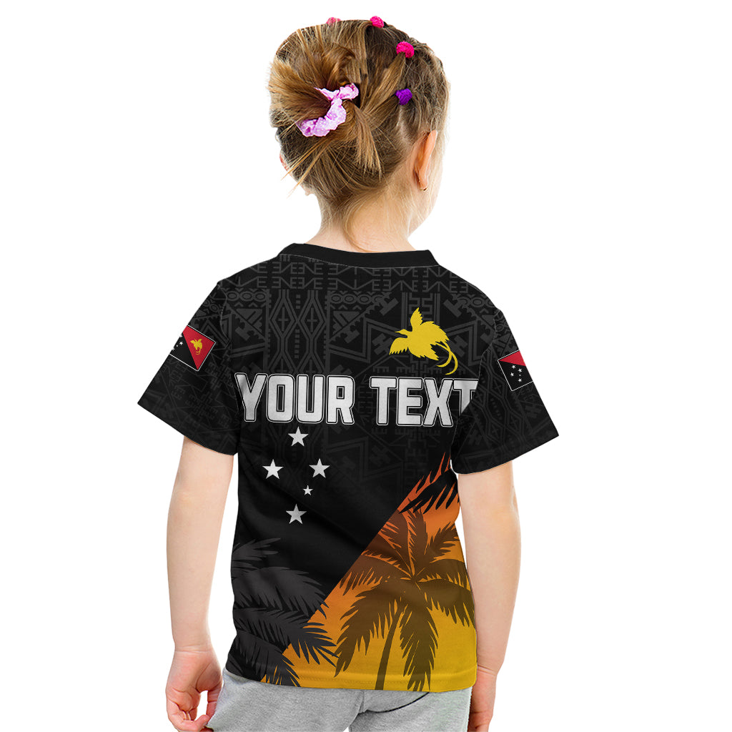 Personalised PNG Hunters Rugby Kid T Shirt Palm Trees Simple LT7 - Polynesian Pride