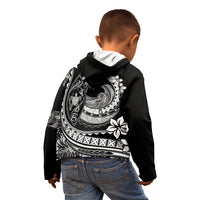 Polynesian Plumeria Kid Hoodie Ride The Waves - Black LT7 - Polynesian Pride