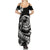 Polynesian Plumeria Summer Maxi Dress Ride The Waves - Black LT7 - Polynesian Pride