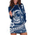 Polynesian Plumeria Hoodie Dress Ride The Waves - Navy Blue LT7 Navy Blue - Polynesian Pride