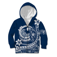 Polynesian Plumeria Kid Hoodie Ride The Waves - Navy Blue LT7 Zip Hoodie Navy Blue - Polynesian Pride