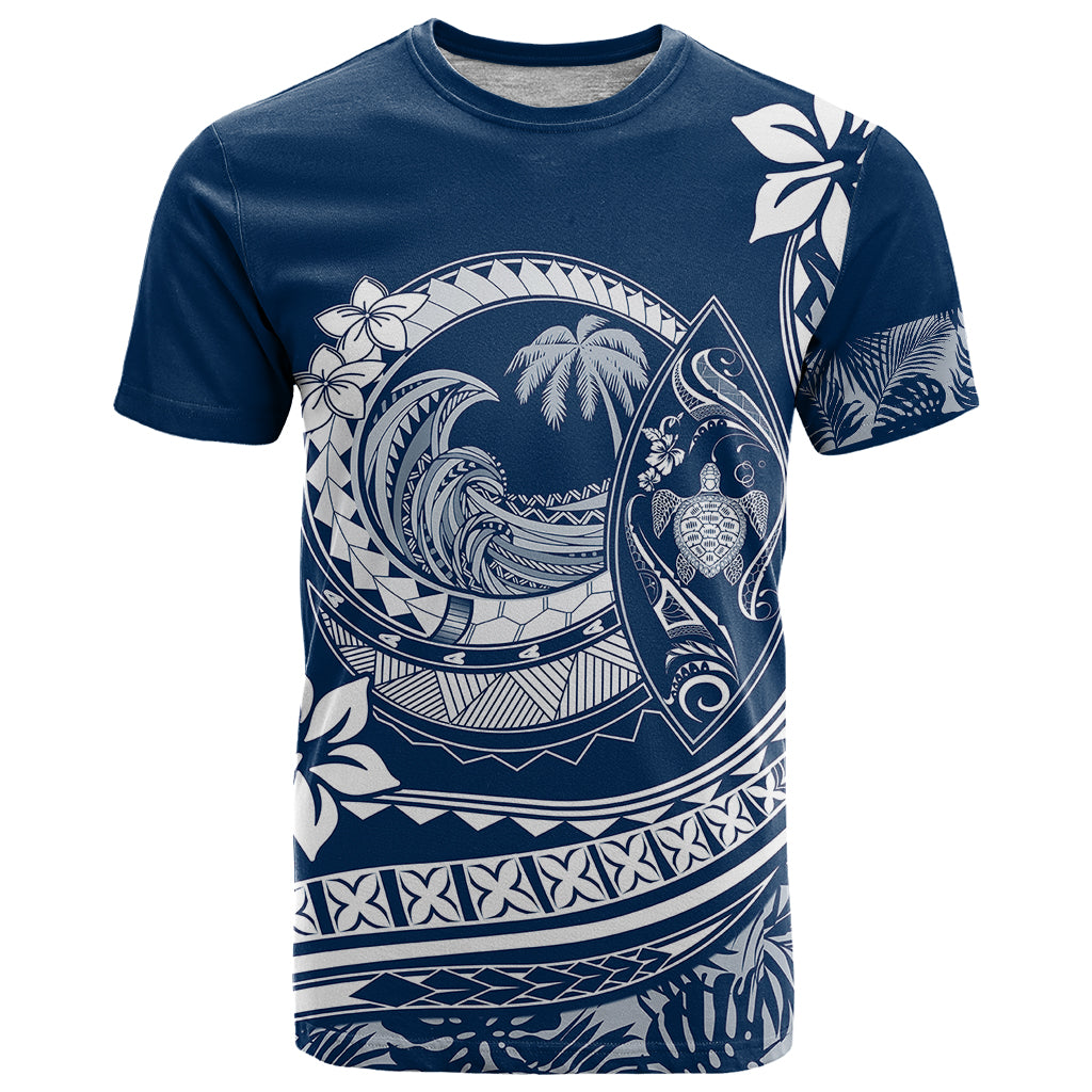 Polynesian Plumeria T Shirt Ride The Waves Navy Blue LT7 Navy Blue - Polynesian Pride