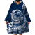 Polynesian Plumeria Wearable Blanket Hoodie Ride The Waves - Navy Blue LT7 - Polynesian Pride