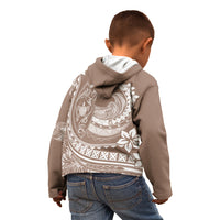 Polynesian Plumeria Kid Hoodie Ride The Waves - Beige LT7 - Polynesian Pride