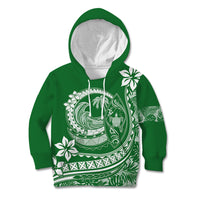 Polynesian Plumeria Kid Hoodie Ride The Waves - Green LT7 Hoodie Green - Polynesian Pride