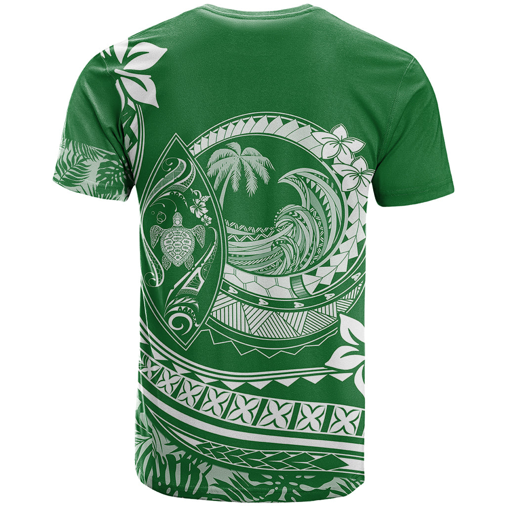 Polynesian Plumeria T Shirt Ride The Waves Green LT7 - Polynesian Pride