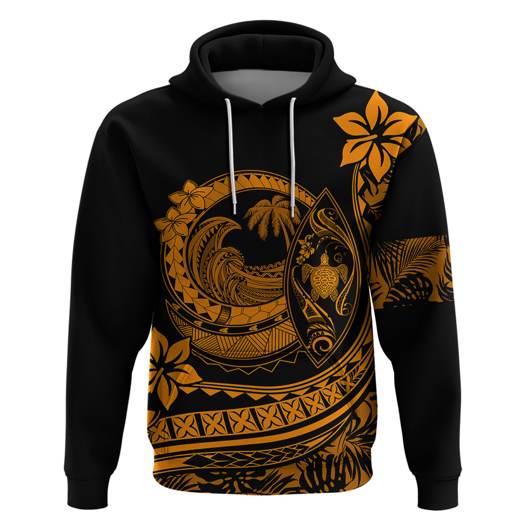 Polynesian Plumeria Hoodie Ride The Waves Orange LT7 Orange - Polynesian Pride