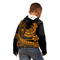 Polynesian Plumeria Kid Hoodie Ride The Waves - Orange LT7 - Polynesian Pride