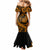 Polynesian Plumeria Mermaid Dress Ride The Waves - Orange LT7 - Polynesian Pride