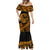 Polynesian Plumeria Mermaid Dress Ride The Waves - Orange LT7 - Polynesian Pride