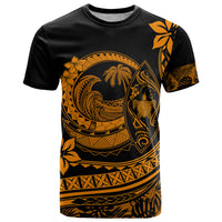 Polynesian Plumeria T Shirt Ride The Waves Orange LT7 Orange - Polynesian Pride