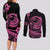 Polynesian Plumeria Couples Matching Long Sleeve Bodycon Dress and Long Sleeve Button Shirts Ride The Waves - Pink LT7 - Polynesian Pride