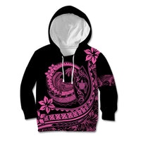 Polynesian Plumeria Kid Hoodie Ride The Waves - Pink LT7 Hoodie Pink - Polynesian Pride