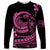 Polynesian Plumeria Long Sleeve Shirt Ride The Waves - Pink LT7 Unisex Pink - Polynesian Pride