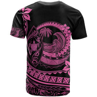 Polynesian Plumeria T Shirt Ride The Waves Pink LT7 - Polynesian Pride