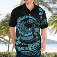 Polynesian Plumeria Hawaiian Shirt Ride The Waves - Turquoise LT7 - Polynesian Pride