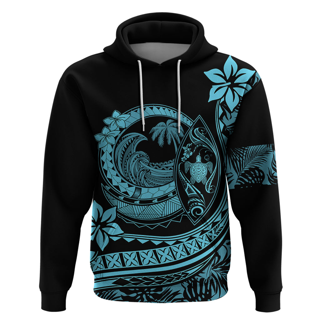 Polynesian Plumeria Hoodie Ride The Waves Turquoise LT7 Turquoise - Polynesian Pride