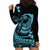 Polynesian Plumeria Hoodie Dress Ride The Waves - Turquoise LT7 - Polynesian Pride