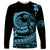 Polynesian Plumeria Long Sleeve Shirt Ride The Waves - Turquoise LT7 Unisex Turquoise - Polynesian Pride