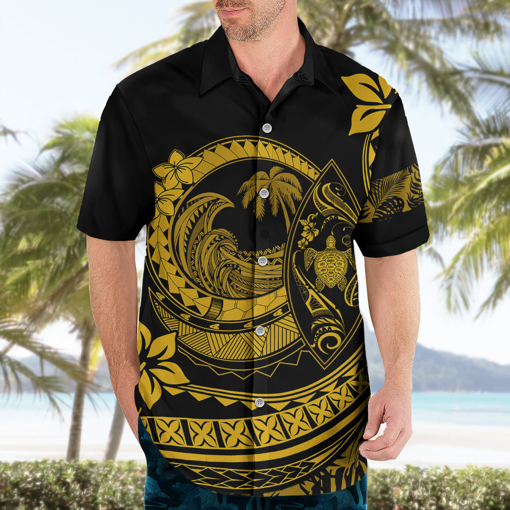 Polynesian Plumeria Hawaiian Shirt Ride The Waves - Yellow LT7 - Polynesian Pride