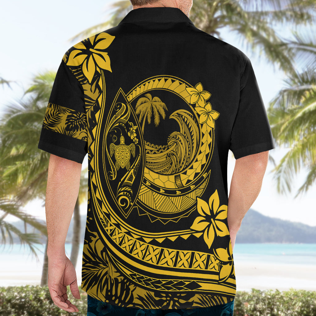 Polynesian Plumeria Hawaiian Shirt Ride The Waves - Yellow LT7 - Polynesian Pride