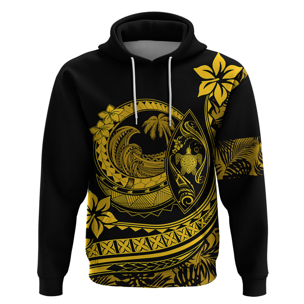 Polynesian Plumeria Hoodie Ride The Waves Yellow LT7 Yellow - Polynesian Pride