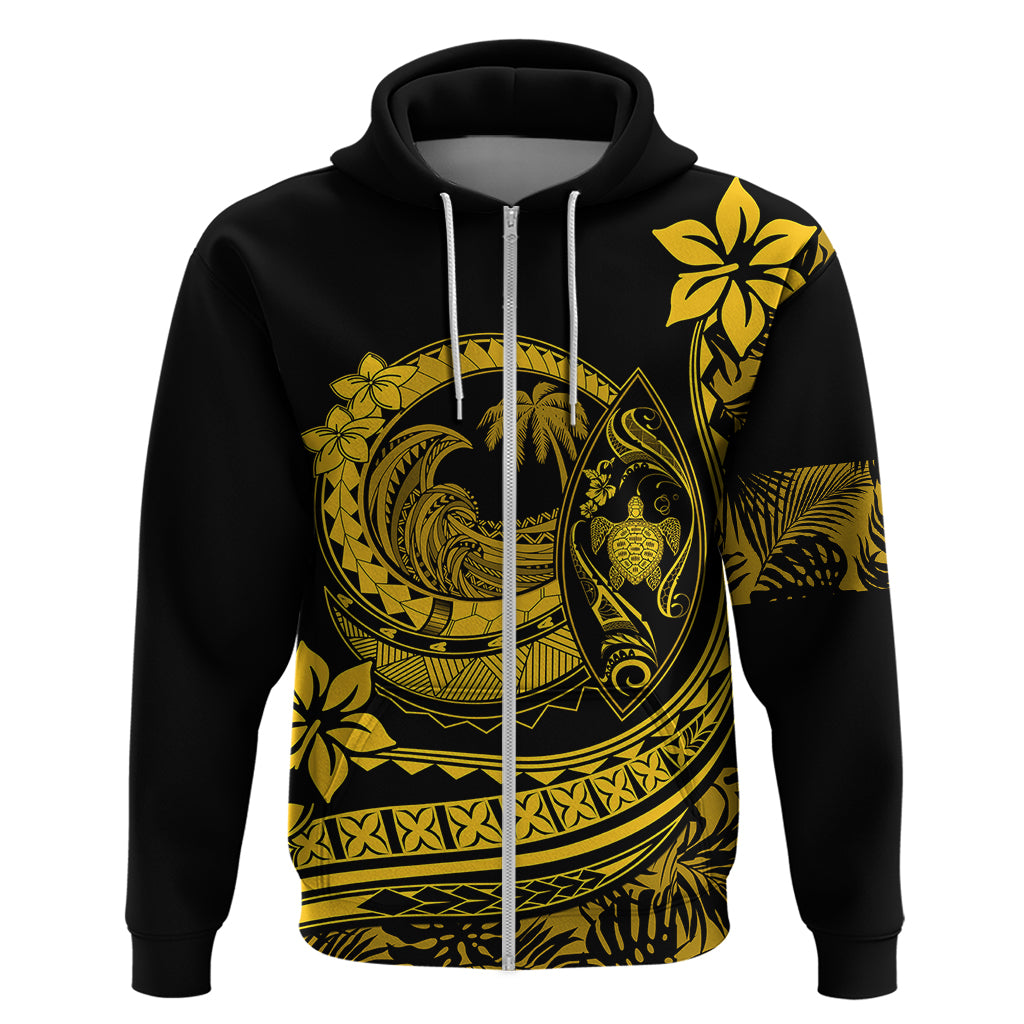 Polynesian Plumeria Hoodie Ride The Waves Yellow LT7 - Polynesian Pride