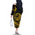 Polynesian Plumeria Off The Shoulder Long Sleeve Dress Ride The Waves - Yellow LT7 - Polynesian Pride