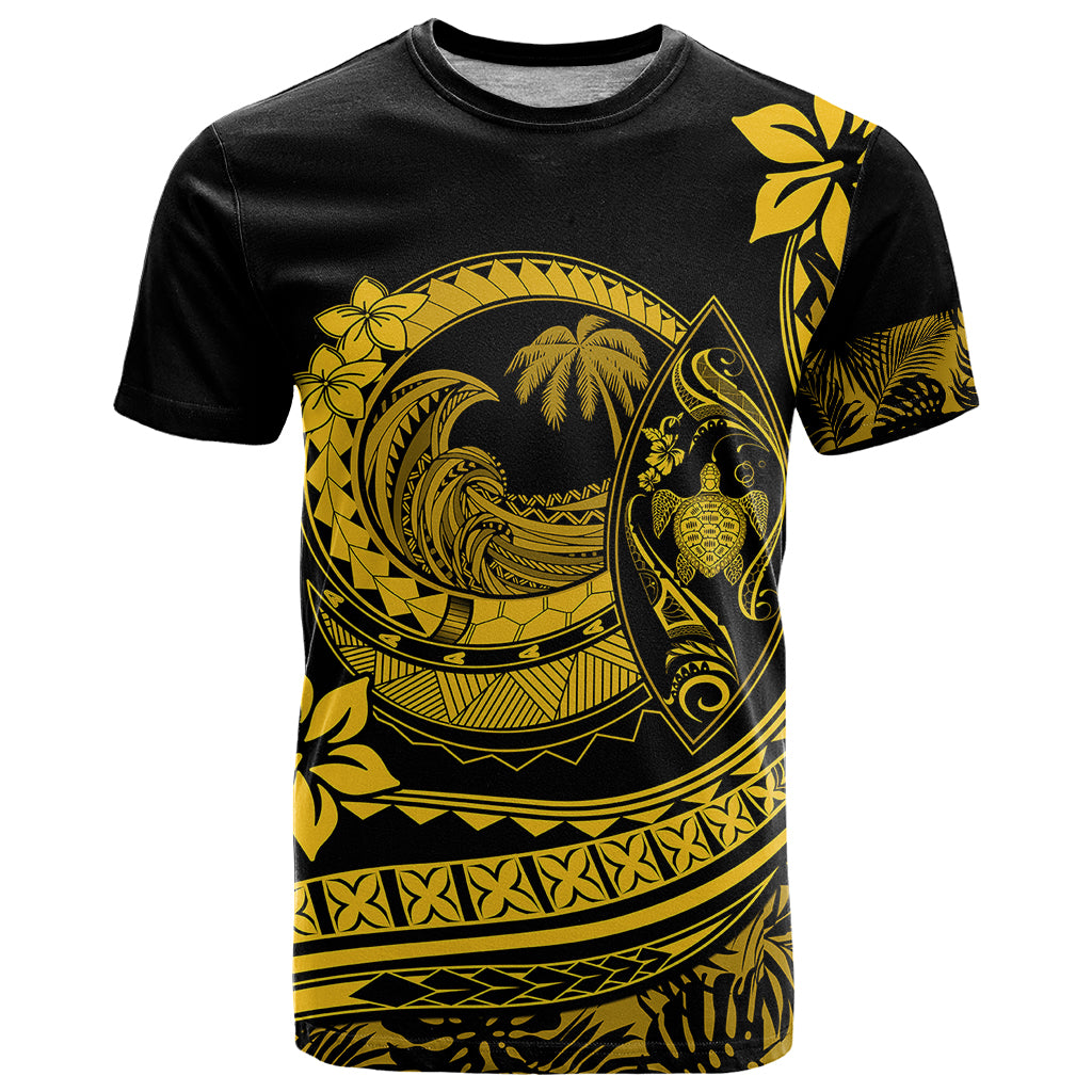 Polynesian Plumeria T Shirt Ride The Waves Yellow LT7 Yellow - Polynesian Pride