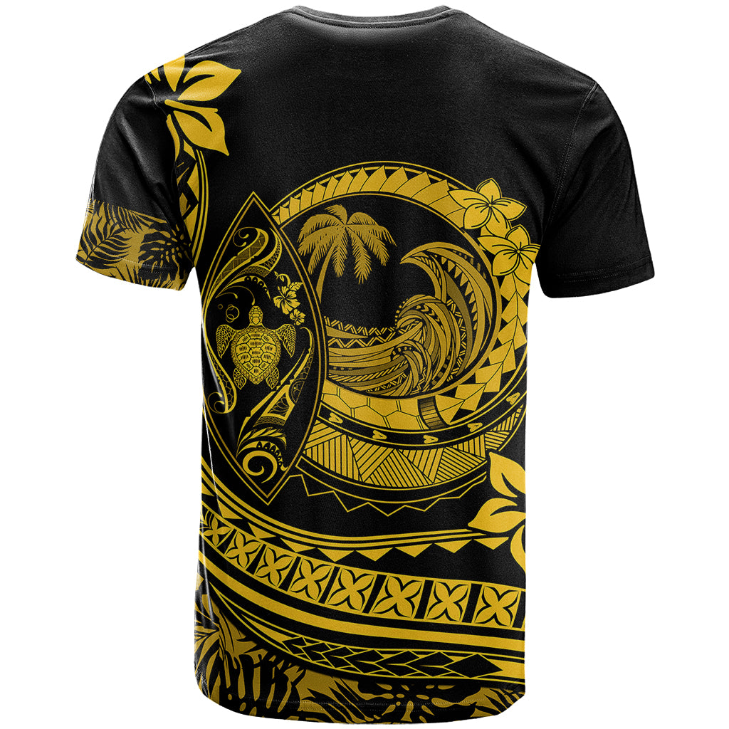 Polynesian Plumeria T Shirt Ride The Waves Yellow LT7 - Polynesian Pride