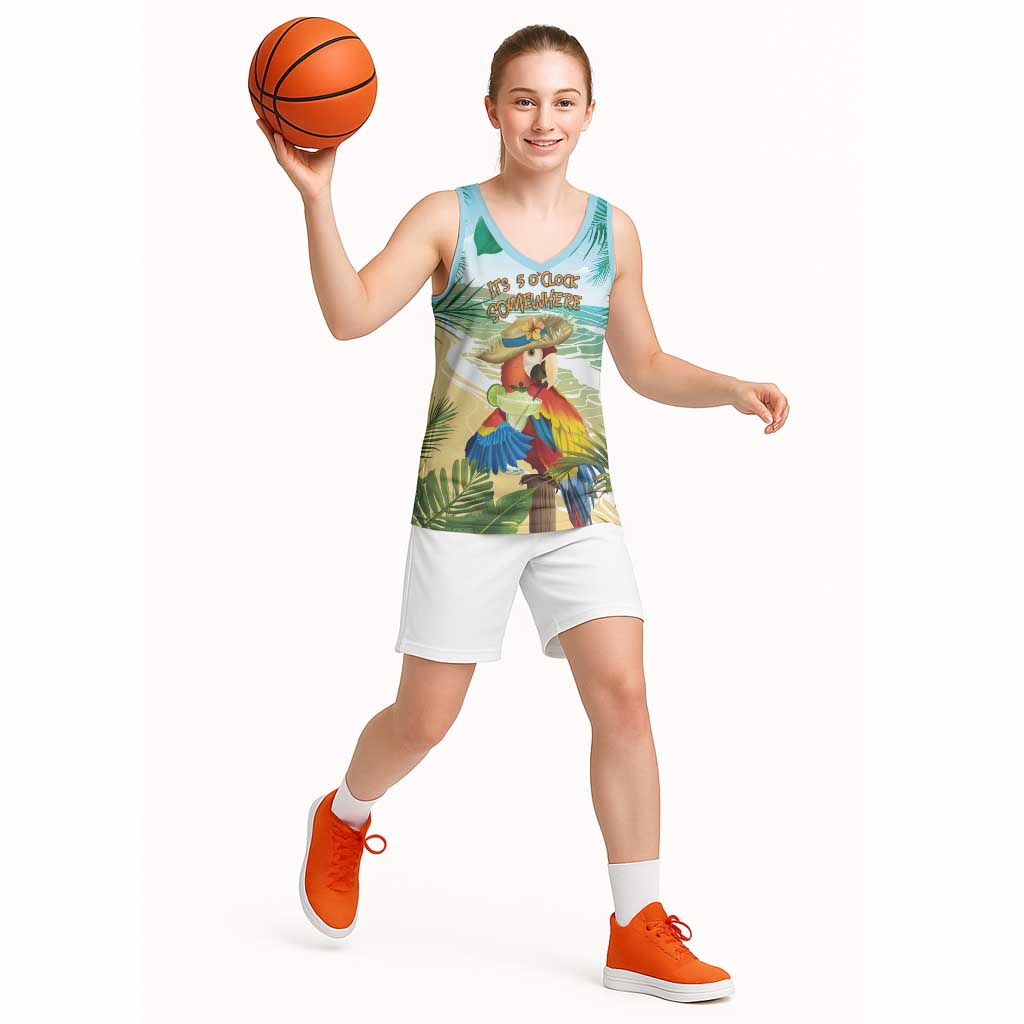 Aloha Hawaii It's 5 o'clock Somewhere Basketball Jersey - Polynesian Pride