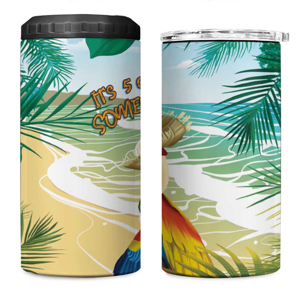 Aloha Hawaii It's 5 o'clock Somewhere 4 in 1 Can Cooler Tumbler - Polynesian Pride