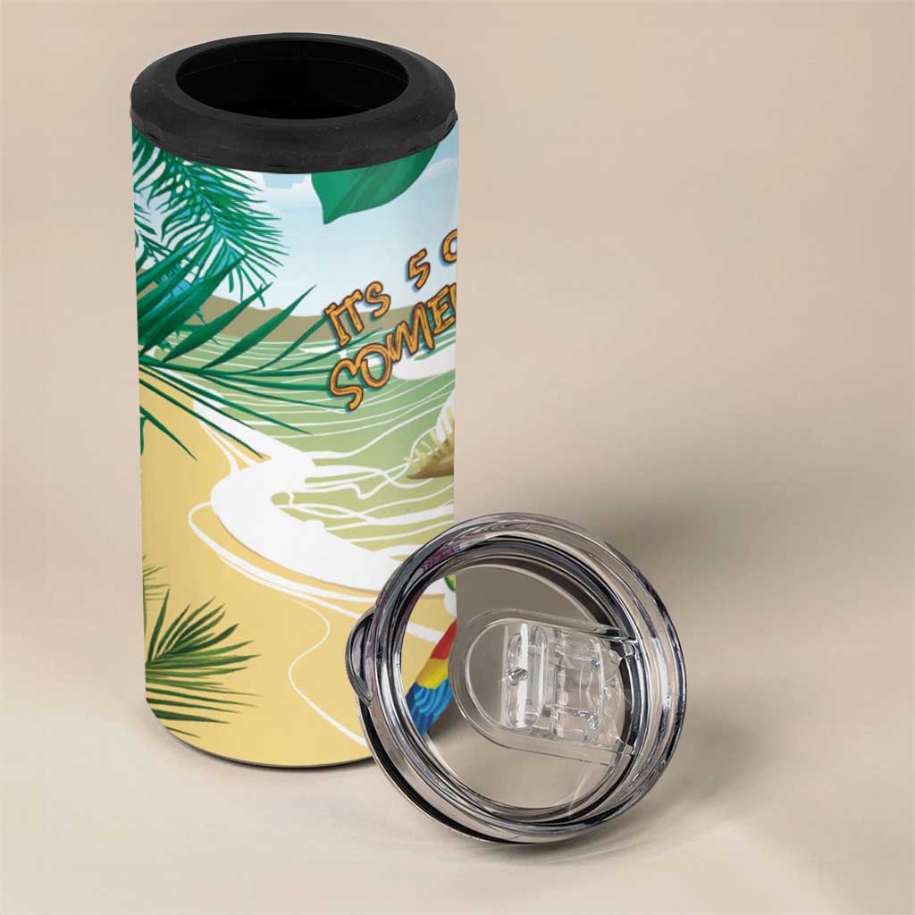 Aloha Hawaii It's 5 o'clock Somewhere 4 in 1 Can Cooler Tumbler - Polynesian Pride