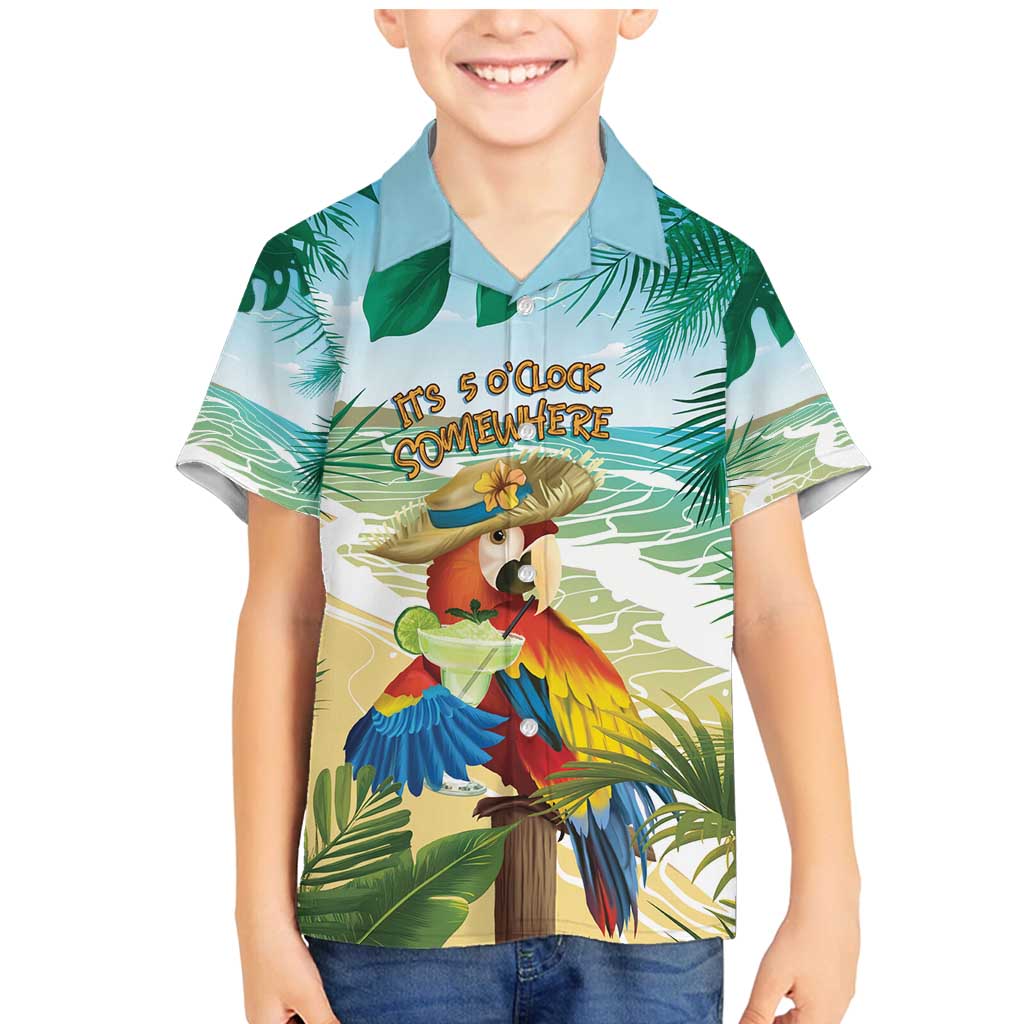 Aloha Hawaii It's 5 o'clock Somewhere Family Matching Mermaid Dress and Hawaiian Shirt - Polynesian Pride