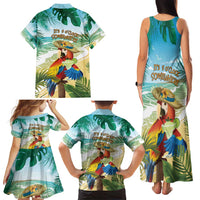 Aloha Hawaii It's 5 o'clock Somewhere Family Matching Tank Maxi Dress and Hawaiian Shirt - Polynesian Pride