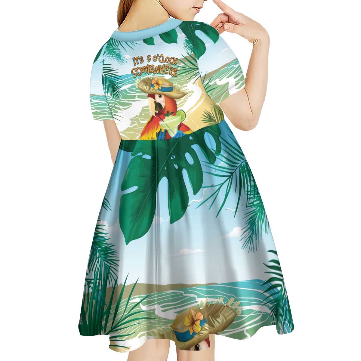 Aloha Hawaii It's 5 o'clock Somewhere Kid Short Sleeve Dress - Polynesian Pride
