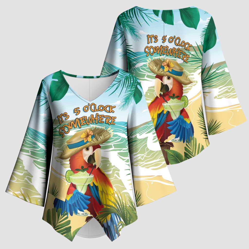 Aloha Hawaii It's 5 o'clock Somewhere Kimono Sleeve Blouse - Polynesian Pride