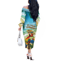 Aloha Hawaii It's 5 o'clock Somewhere Off The Shoulder Long Sleeve Dress - Polynesian Pride