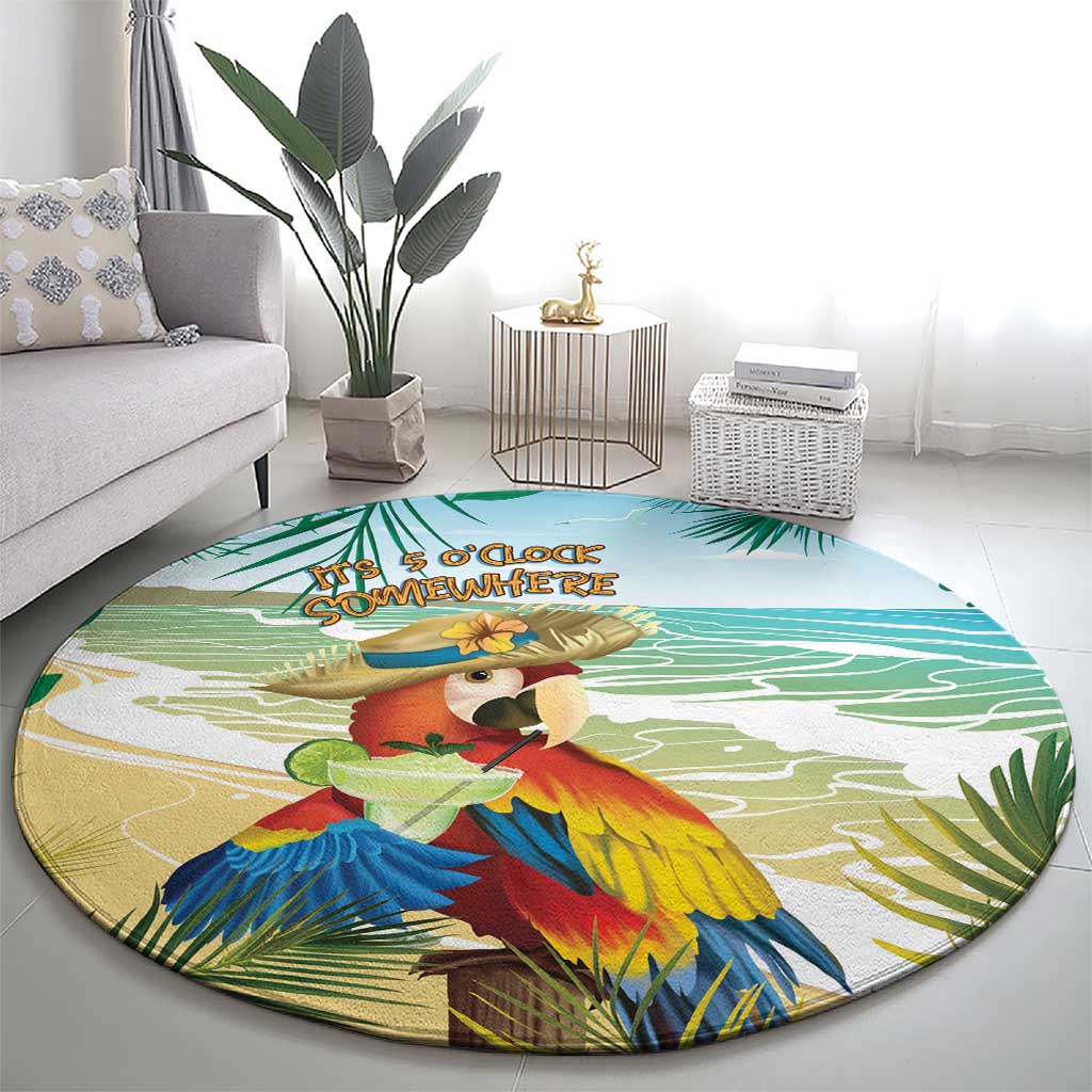 Aloha Hawaii It's 5 o'clock Somewhere Round Carpet - Polynesian Pride