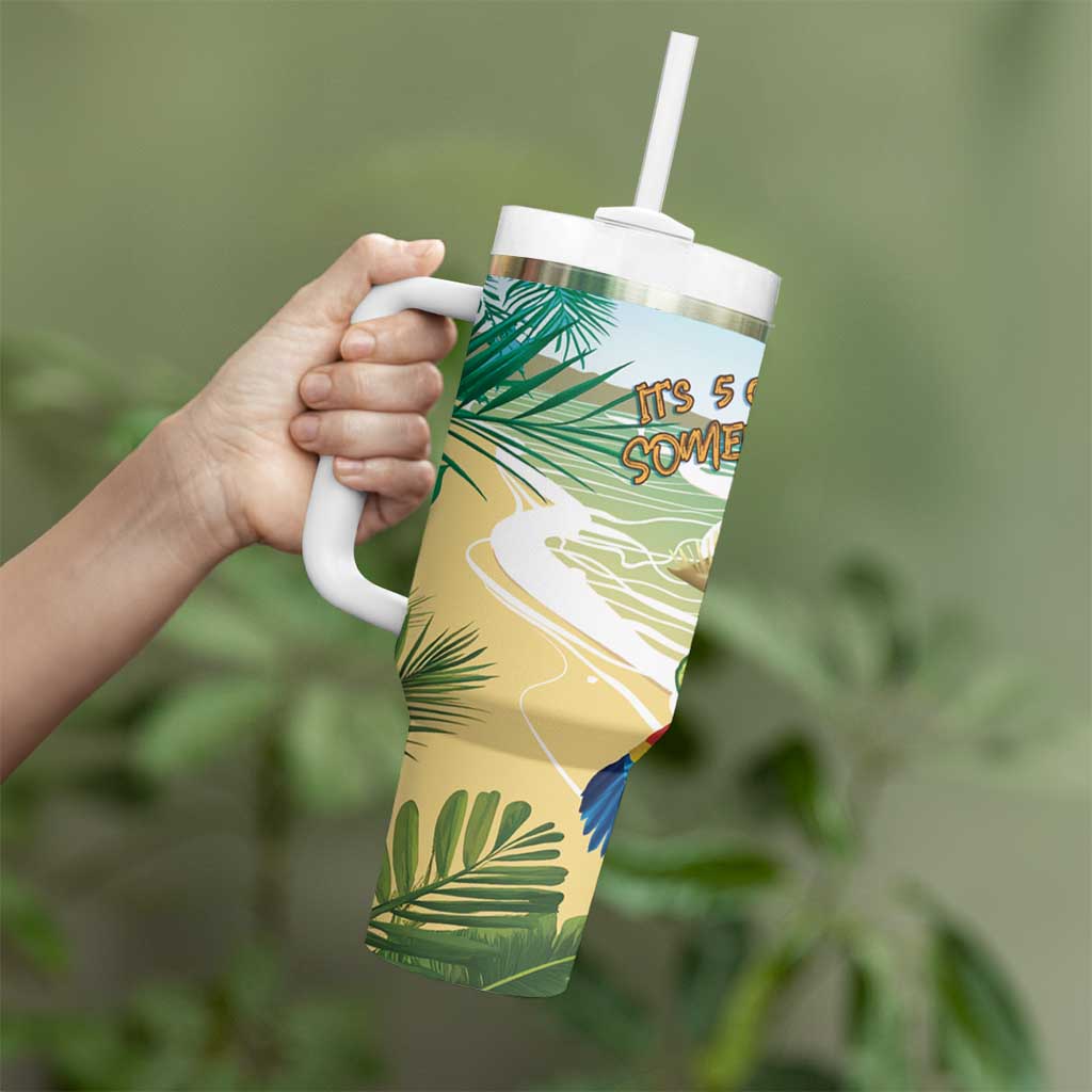 Aloha Hawaii It's 5 o'clock Somewhere Tumbler With Handle - Polynesian Pride